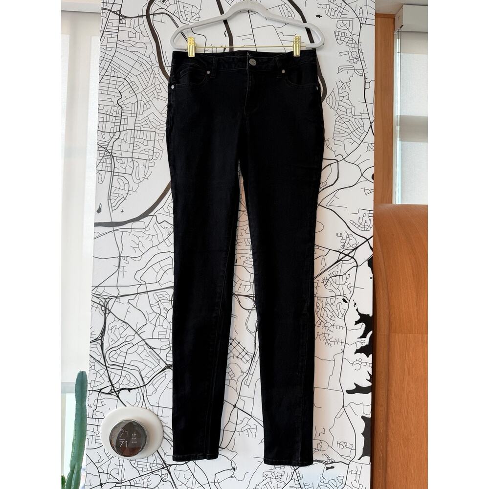 1822 Denim Black Tall Mid Rise Ava Extra Long Butter Skinny Jeans- Size 10 - Picture 6 of 12